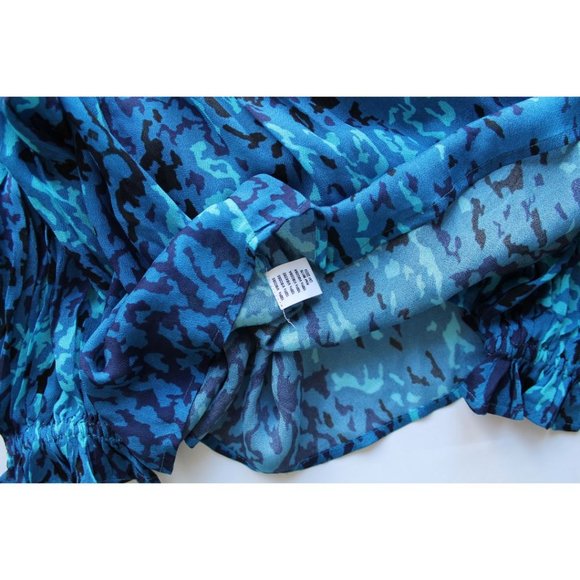 Anthropologie Blank London Miranda Peasant Blouse Top Blue Size XS - Picture 9 of 9